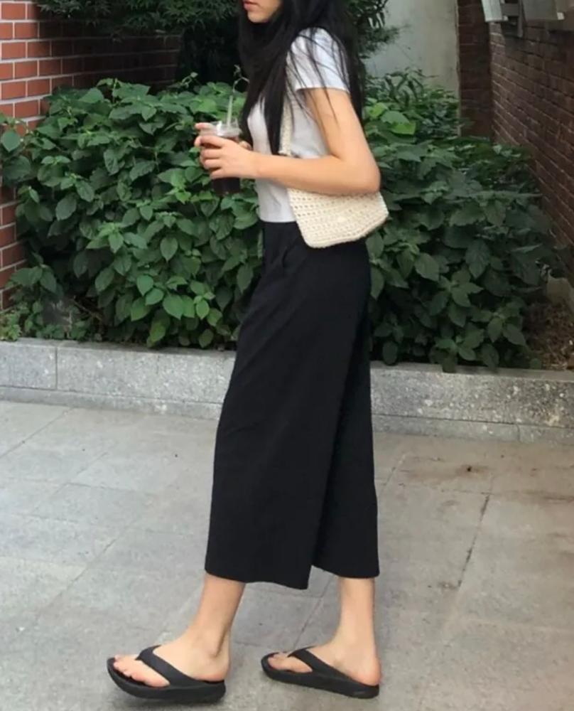 andar ブラック ワイドパンツ airyfit ワイド クロップドパンツ – andar JAPAN