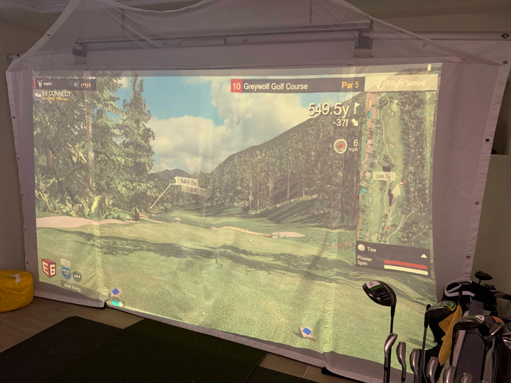 HomeCourse Pro Retractable Golf Simulator Screen - Customer Photo From Michael Martin
