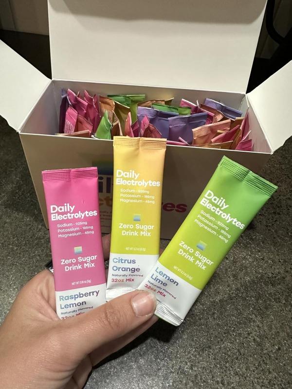 Daily Electrolytes, Himalayan Pink Salt No-Sugar Electrolyte Drink Mix | Hydration Powder Packets - Customer Photo From Hannah