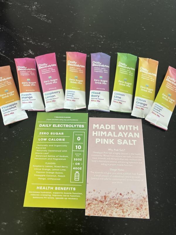Daily Electrolytes, Himalayan Pink Salt No-Sugar Electrolyte Drink Mix | Hydration Powder Packets - Customer Photo From Veldman