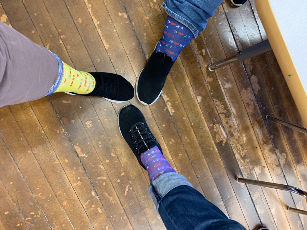 Down Syndrome Awareness Yellow Unisex Crew Socks - Customer Photo From Gina Maloney