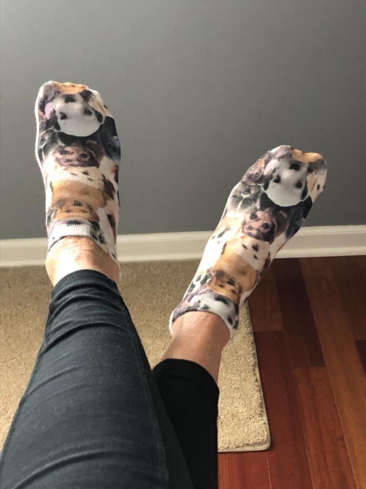 Puppy All Over Socks Ankle Sock - Customer Photo From Nan P.