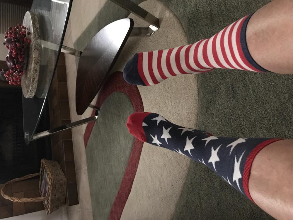 USA Mismatched Flag Socks Women