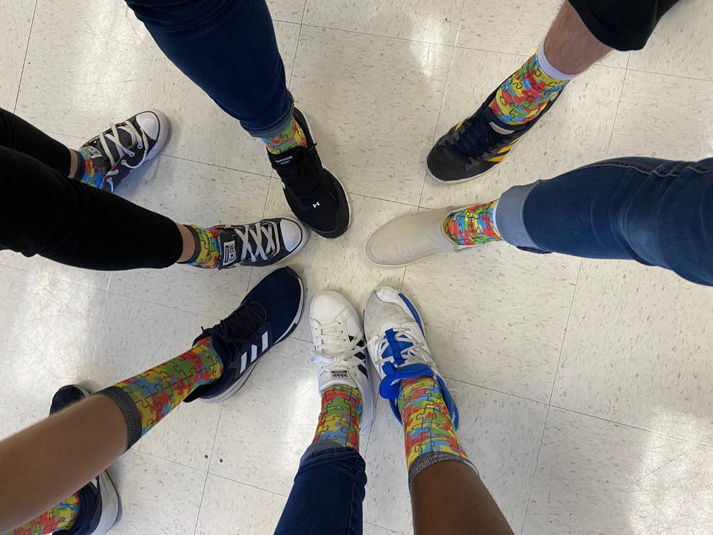 Autism Awareness Socks Unisex Crew Sock - Customer Photo From Jaclyn Wilensky