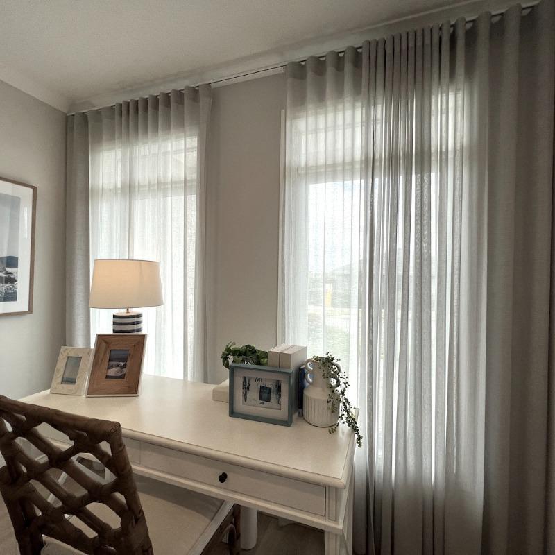 BARCELONA Custom Made Sheer Linen Blend Curtains - Customer Photo From Taylor Evans
