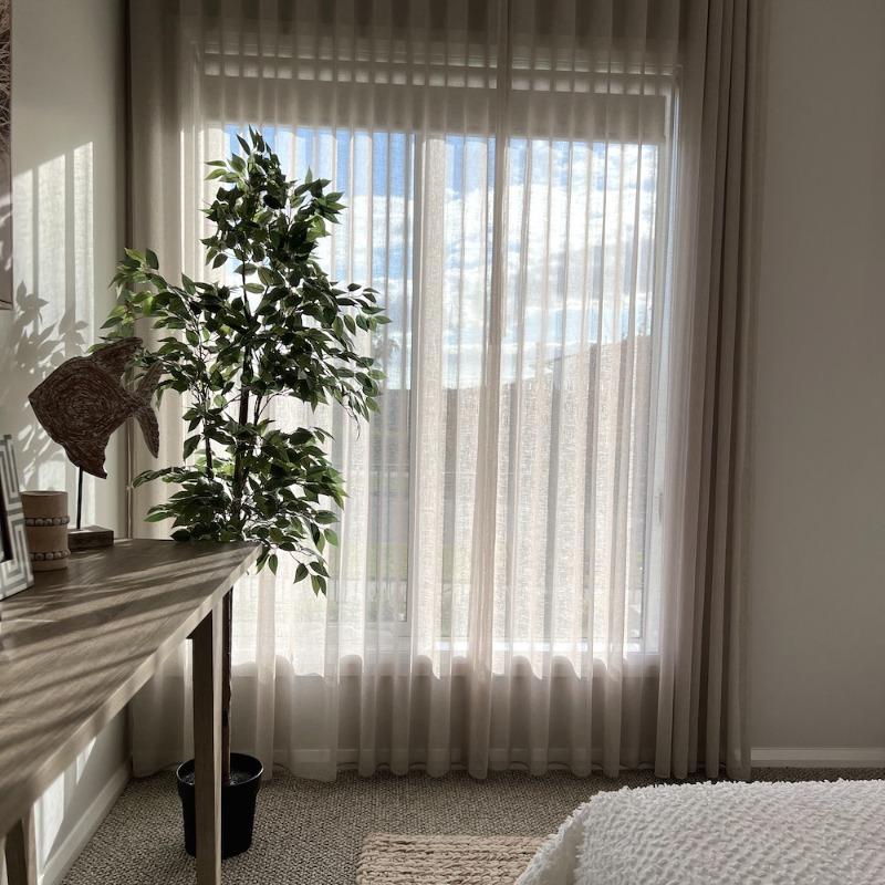BARCELONA Custom Made Sheer Linen Blend Curtains - Customer Photo From Bethany