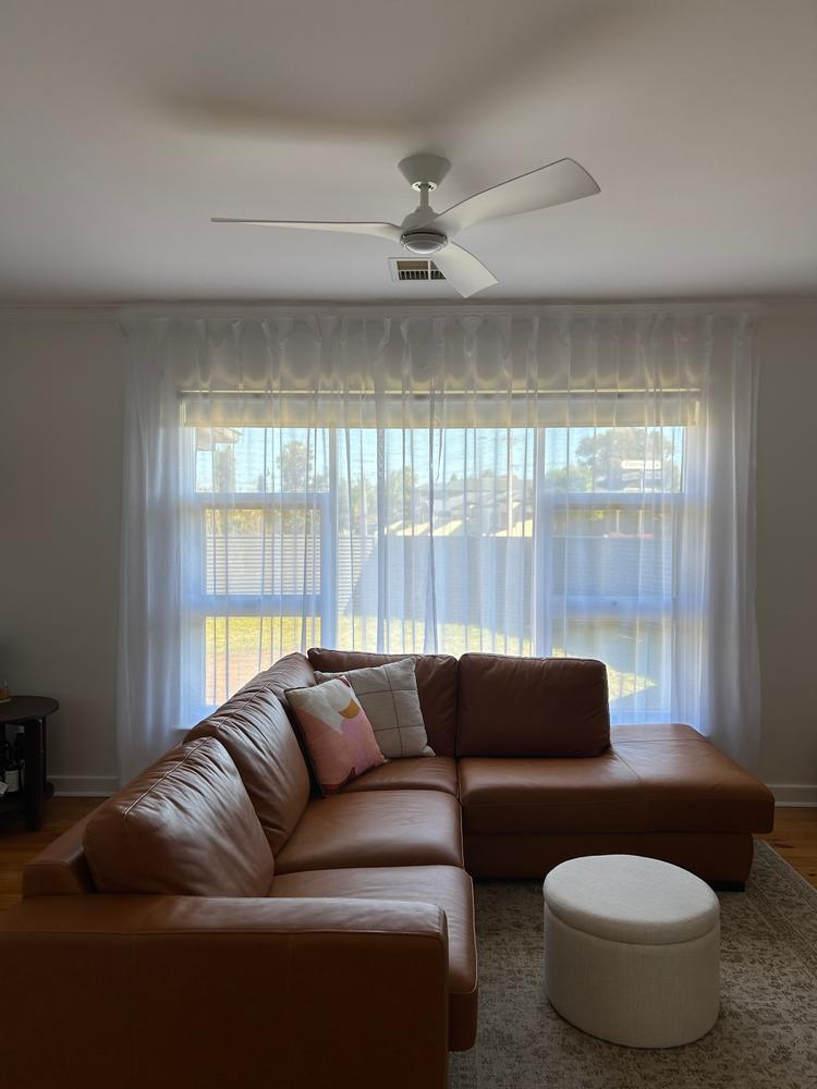 COTTON LOOK Voile Sheer Multiband Curtain Panel White - Customer Photo From Sarah T