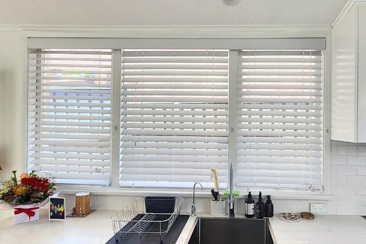 Timber Look Venetian Blind 63mm Slats White - Customer Photo From Carol Fung
