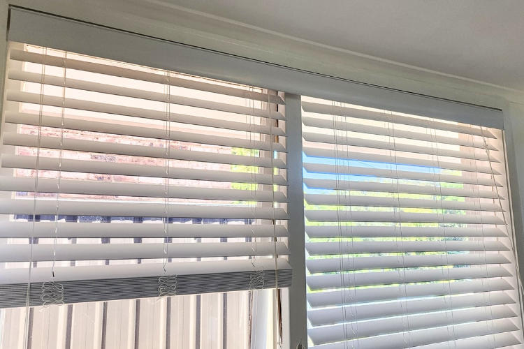 Timber Look Venetian Blind 63mm Slats White - Customer Photo From Carol Fung