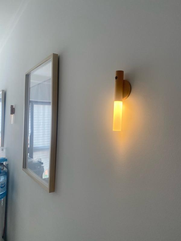 Arne - Rechargeable Wooden Sconce - Customer Photo From James C.