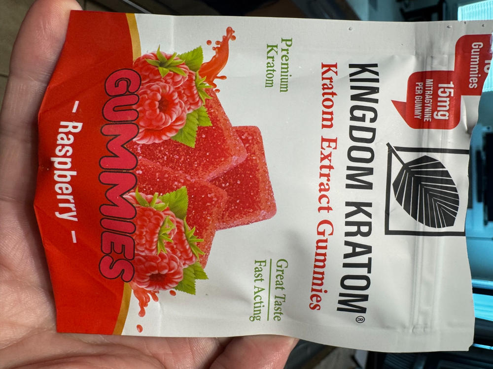 Kratom Extract Gummies - Raspberry, 15 - Customer Photo From James Koponen
