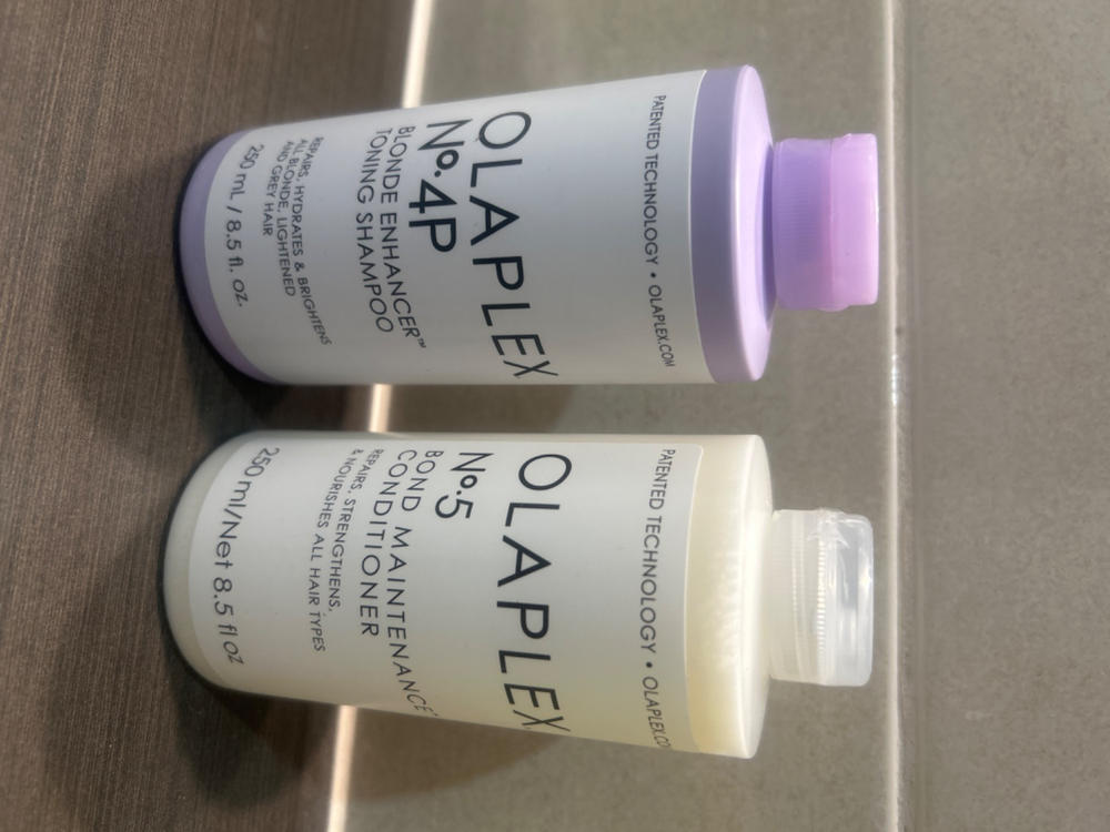 Olaplex No.4P Blonde Enhancer Toning Shampoo 250ml and No.5 Conditioner 250ml Bundle - Customer Photo From Jacqui S.