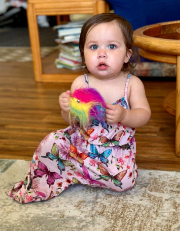 Watercolor Butterfly Sleeveless Smocked Jumpsuit - Customer Photo From Geri Cannon
