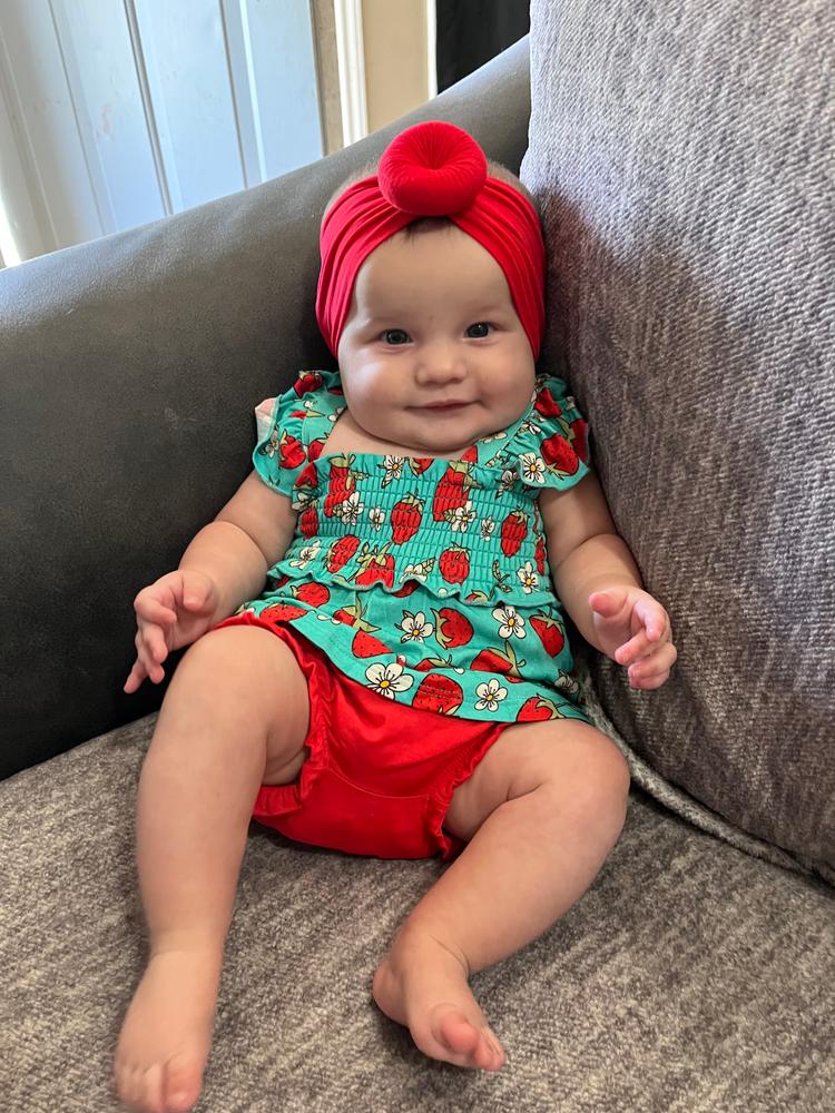 Happy Berry Flutter Sleeve Smocked Babydoll Bummie Set - Customer Photo From Abby Rocha