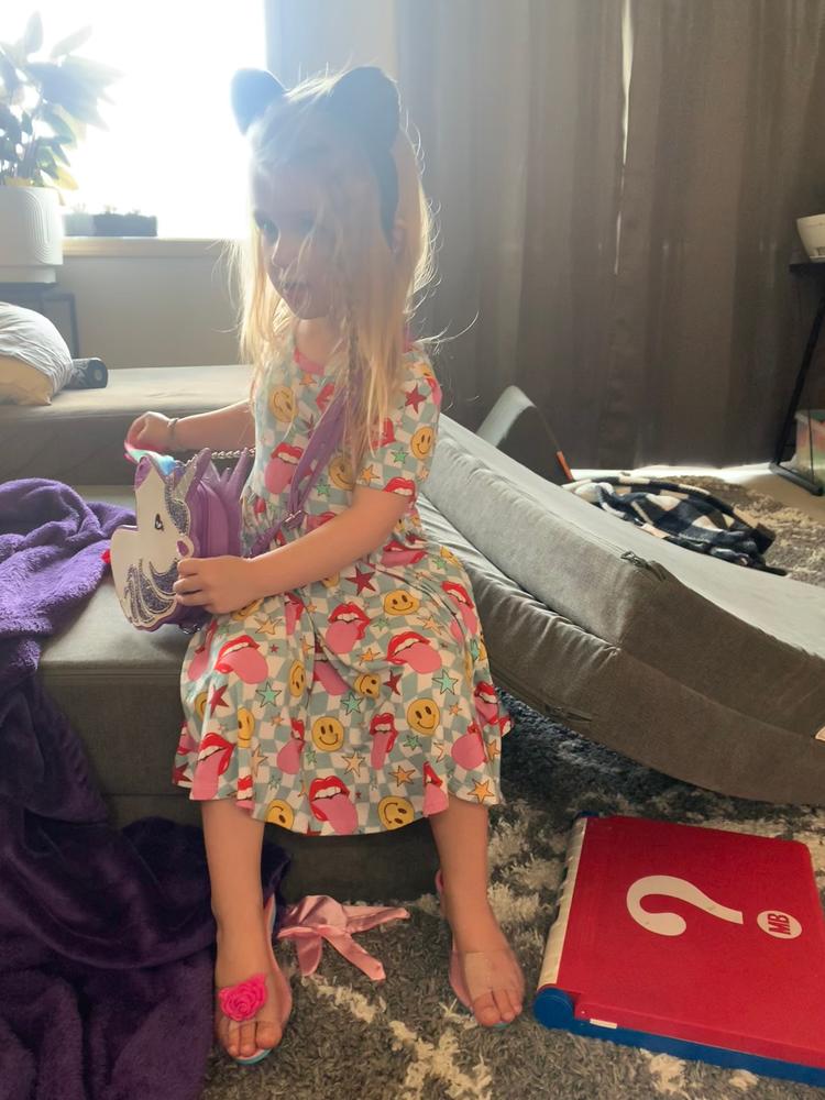 Rock and Roll Short Sleeve Twirl Dress - Customer Photo From Ariana Kilby
