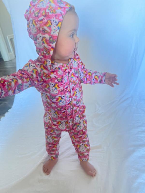 Lisa Frank® Angel Kitty™ French Terry Hooded Ruffle Romper - Customer Photo From Kayla Donnelly