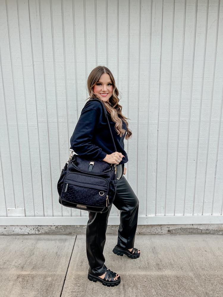 Black PP Quilted Diaper Bag - Customer Photo From Selena Meyer