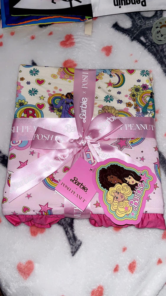 Groovy Barbie™ and Friends & Barbie™ Star Power Ruffled Luxette Patoo® Blanket - Customer Photo From Kimberly Flores