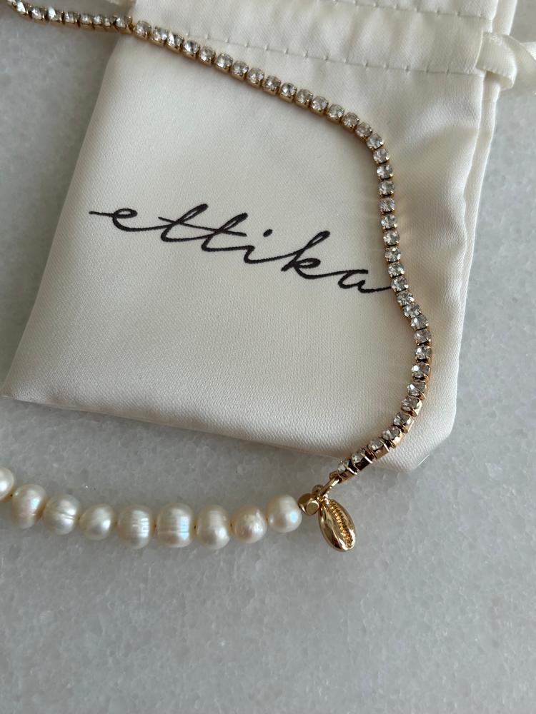 Single 18k Gold Plated Chain and Crystal Bead Necklace – Ettika