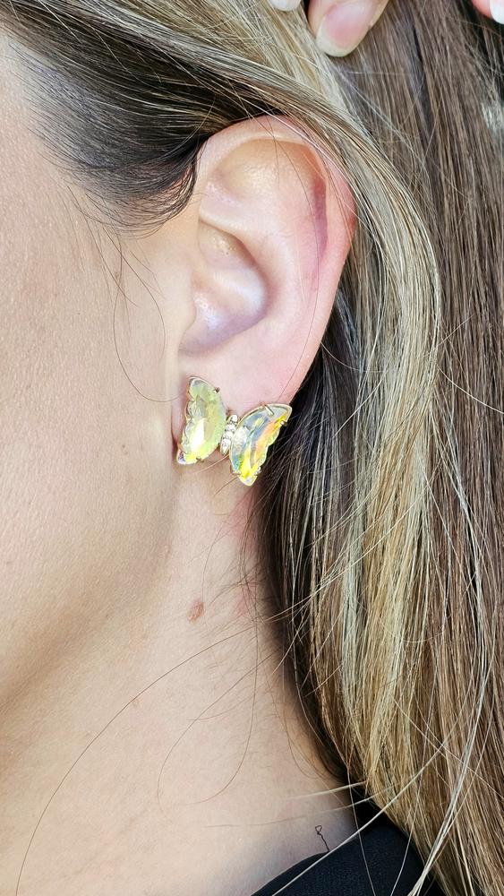 Earrings – Gold 18k Away Ettika Plated Flutter Crystal