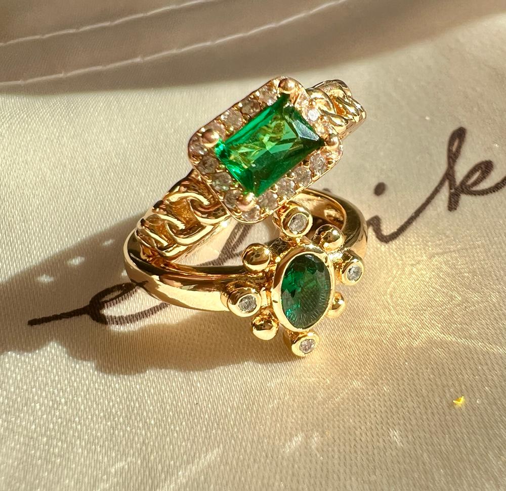 Emerald green clearance ring gold