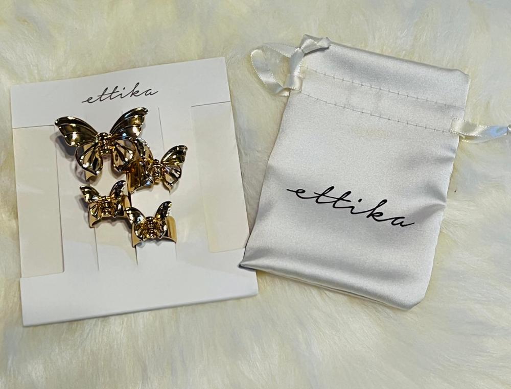 Yueton Pack of 2 Golden Butterfly Hair Clip