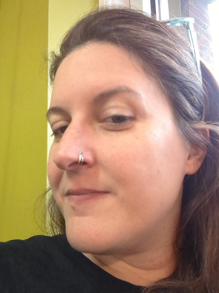 The Enhancer - Turn Your Stud into a Double Nose Ring - Customer Photo From Courtney Brasil