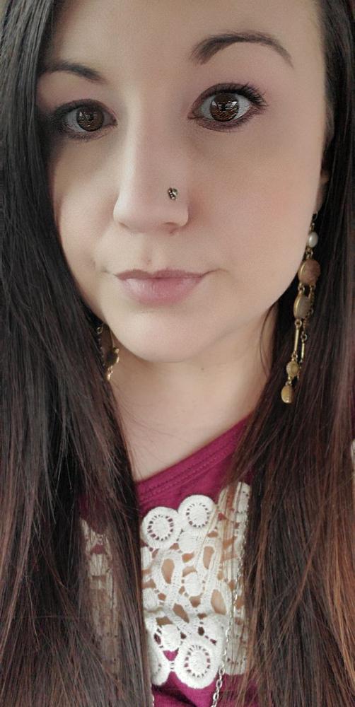 Pyrite Star Nose Stud - Customer Photo From Katie B.