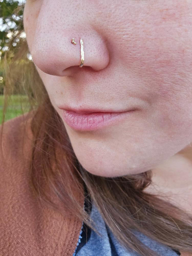 Hammered Gold Cuff Nose Ring - Customer Photo From Anonymous