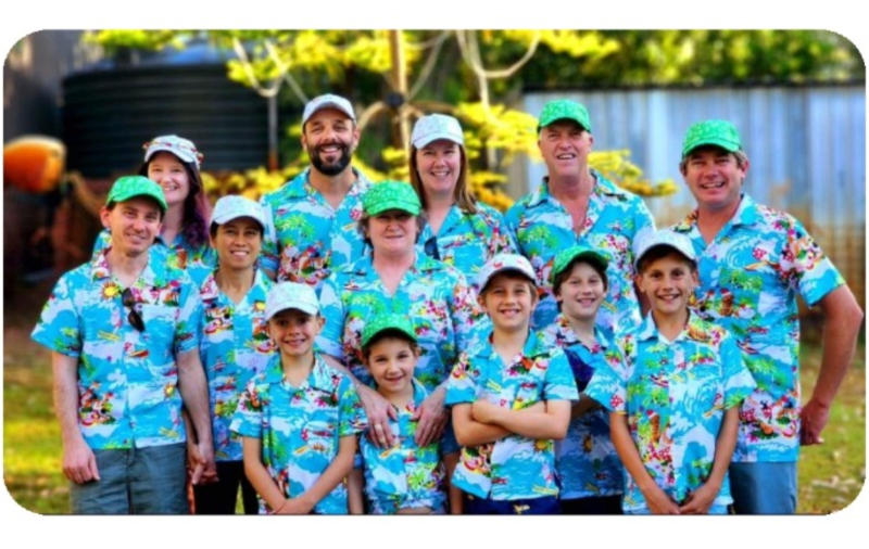 Blue Surfing Santa - Boys Christmas Shirt - Customer Photo From Christine Scott