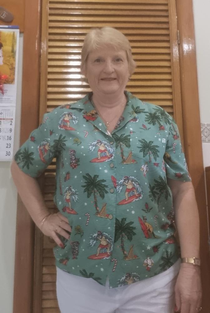Aussie Christmas Green - Womens Festive Shirt - Customer Photo From SHARON Philips
