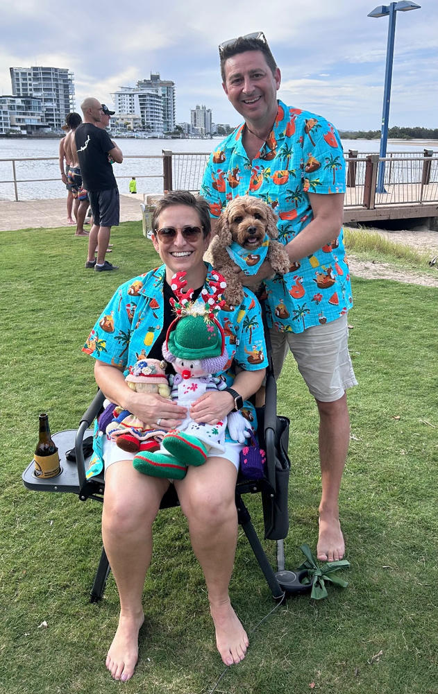 Christmas Pool Party - Mens Festive Shirt - Customer Photo From Jo Prothero