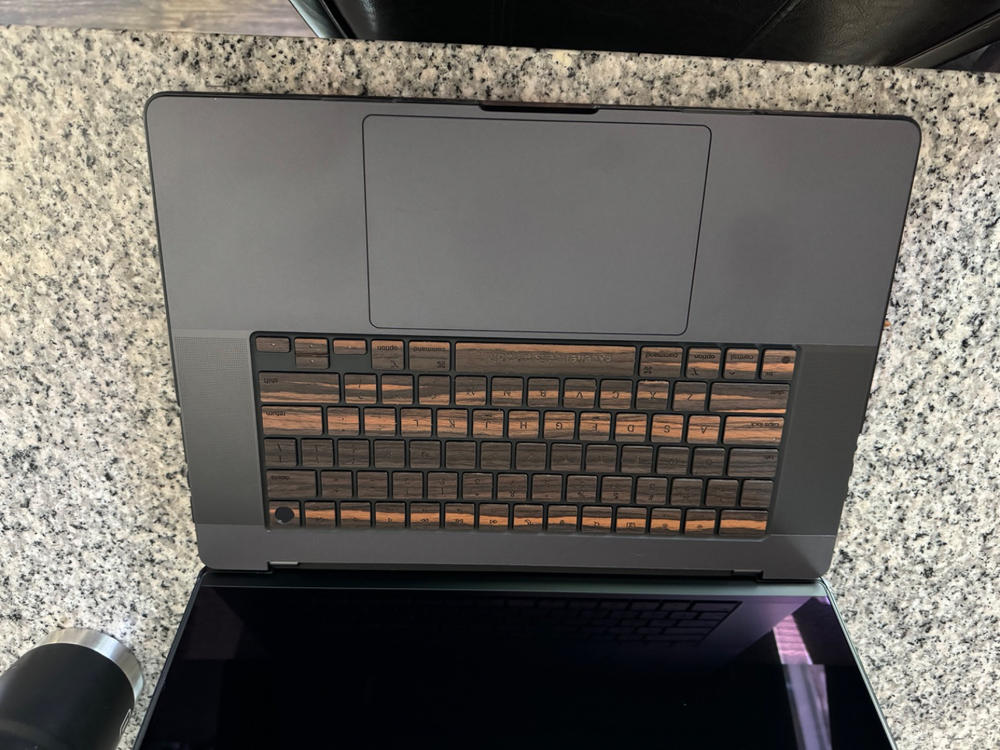 Macbook Wood Keyboard Skin - Ebony - Customer Photo From Jacob Reese