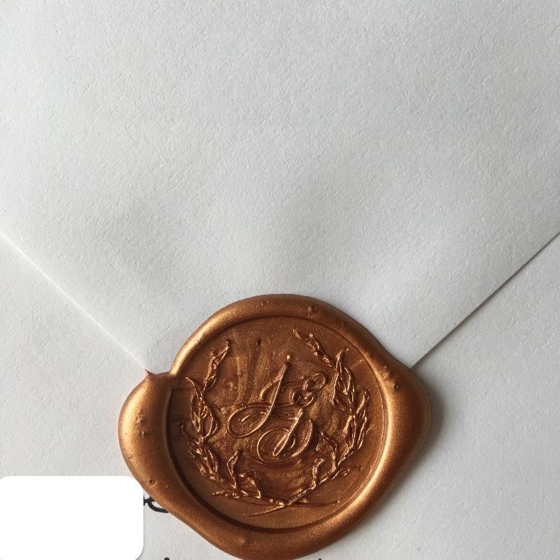 Custom Adhesive Wax Seal Stickers Hand Pressed - 1 1/4 2 Letter Monogram  Victorian Intertwine