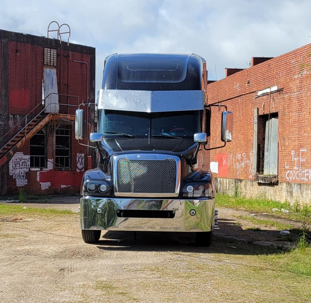 2 Hole Side Mount - 18” To 20” Visor Light in V Style 10 Hidden Light Hole, Fits Freightliner Century/Columbia/Coronado S.S.304 - Customer Photo From K R.
