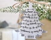 Family Christmas Tree Ornament - SILVER - Customer Photo From Sally C