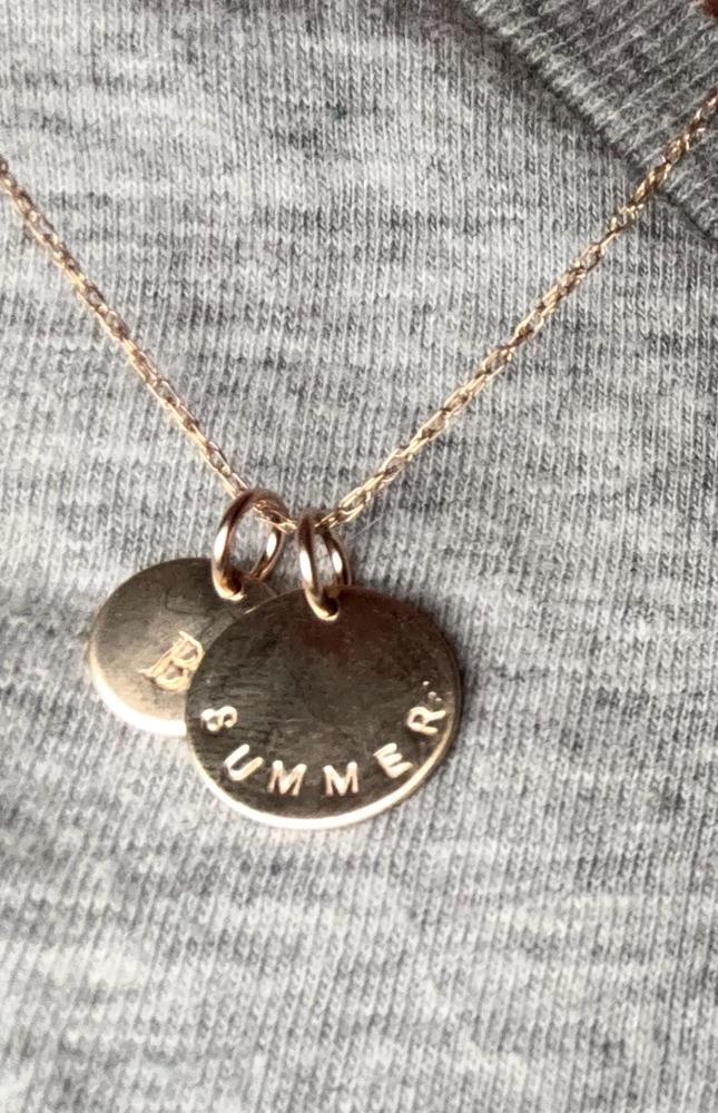 Add on Tiny Initial Disc 3/8 - Customer Photo From Viva N