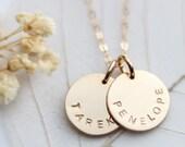 Double Disc Name Necklace - 1/2