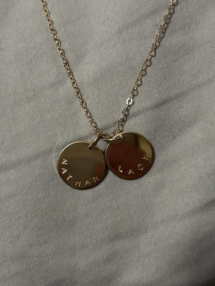 Double Disc Name Necklace - Customer Photo From Amalia B