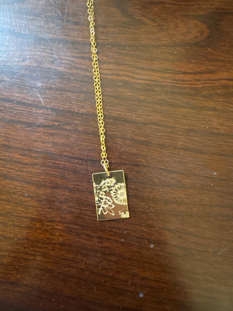 Family Garden Bar Necklace | Choose up to 6 Birthflowers - Customer Photo From Tara