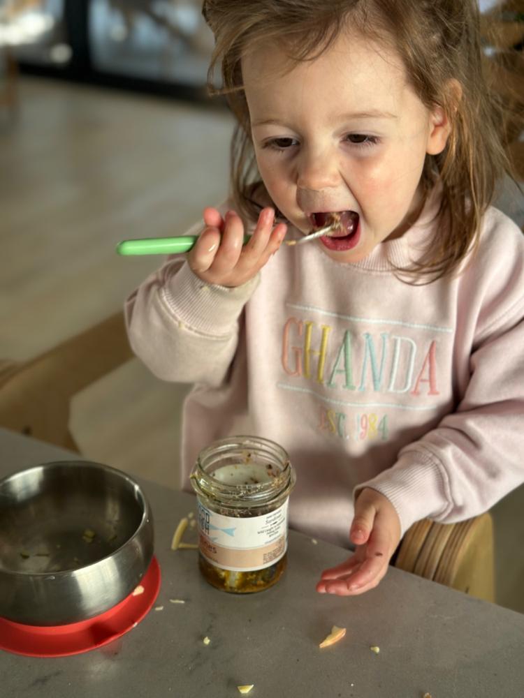 18/8 Stainless Steel Feeding Bowl with silicone suction base, airtight lid and spoon - Customer Photo From Lucy Sambell