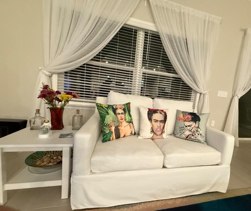 Thoughtful Frida Indoor/Outdoor Throw Pillow Cover - Customer Photo From Alida Bates