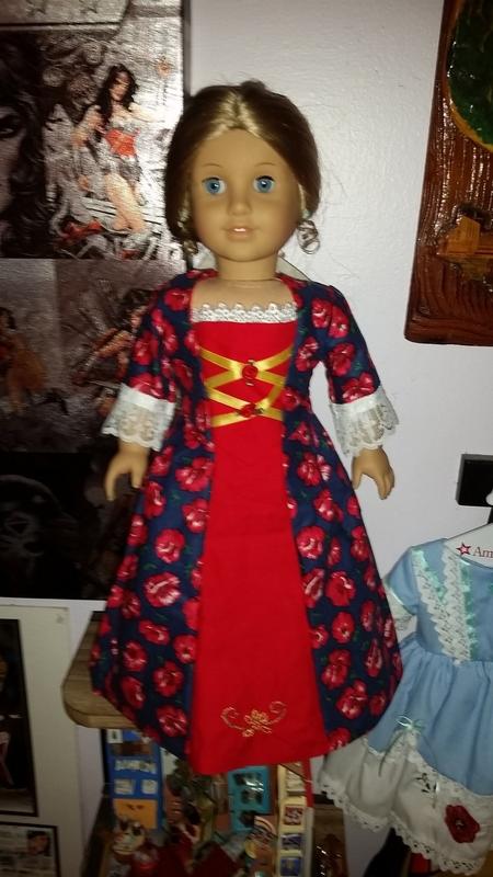 My Angie Girl 18th Century Colonial Gown Doll Clothes Pattern 18 Inch