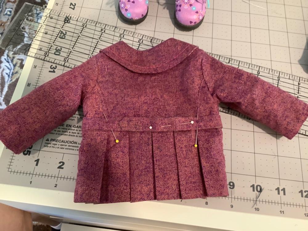 Doll Clothing PeaCoat Black Fleece Hook And Eye Front Closure Check  Measurements