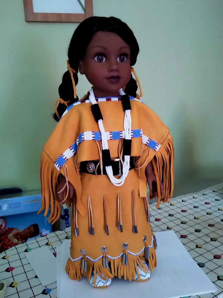 Via E Native Plains Buckskin Dress 18 Doll Clothes Pattern