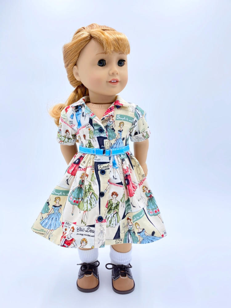 Kindred Thread Fifties Shirtwaist Dress Doll Clothes Pattern 18