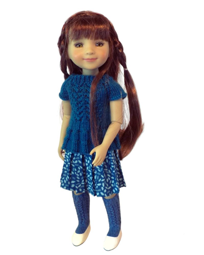 Dan-El Designs Nikita Doll Clothes Knitting Pattern for 14-15 inch Dolls, image size:800x1000