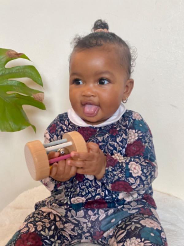 100% FSC Certified Wooden Roll Rattle - Customer Photo From Imani-Rose Morgenstern