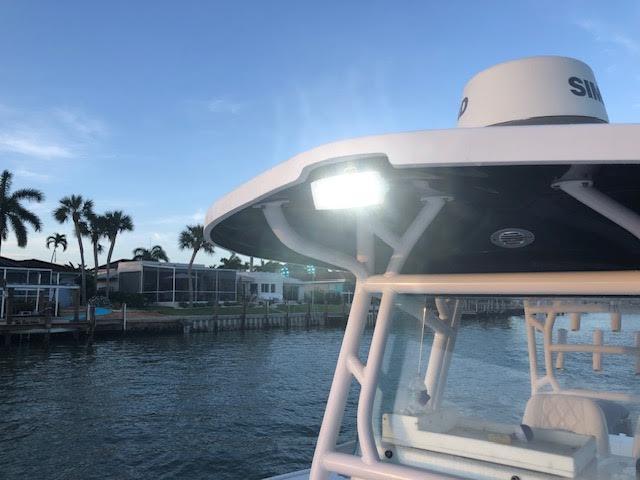 New - 4 Inch Black Marine Spreader Light Flood Scene - Black Oak LED Pro Series 3.0 - Customer Photo From Jim T.