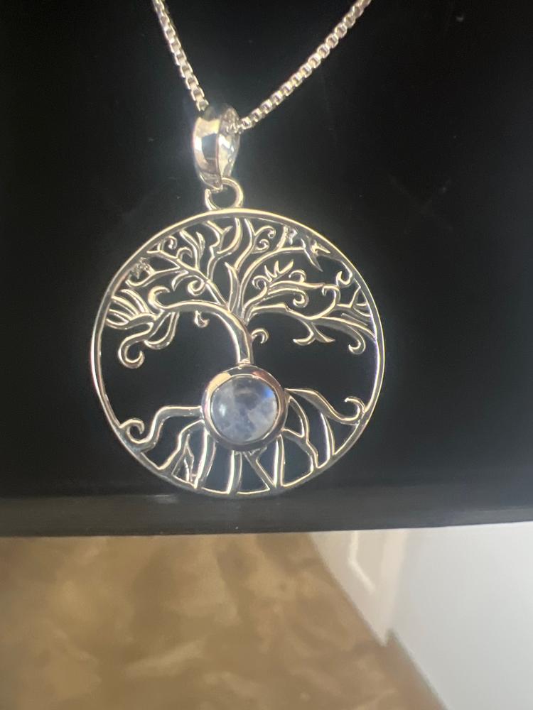 Moonstone Yggdrasil Tree of Life Necklace - Customer Photo From Alexis